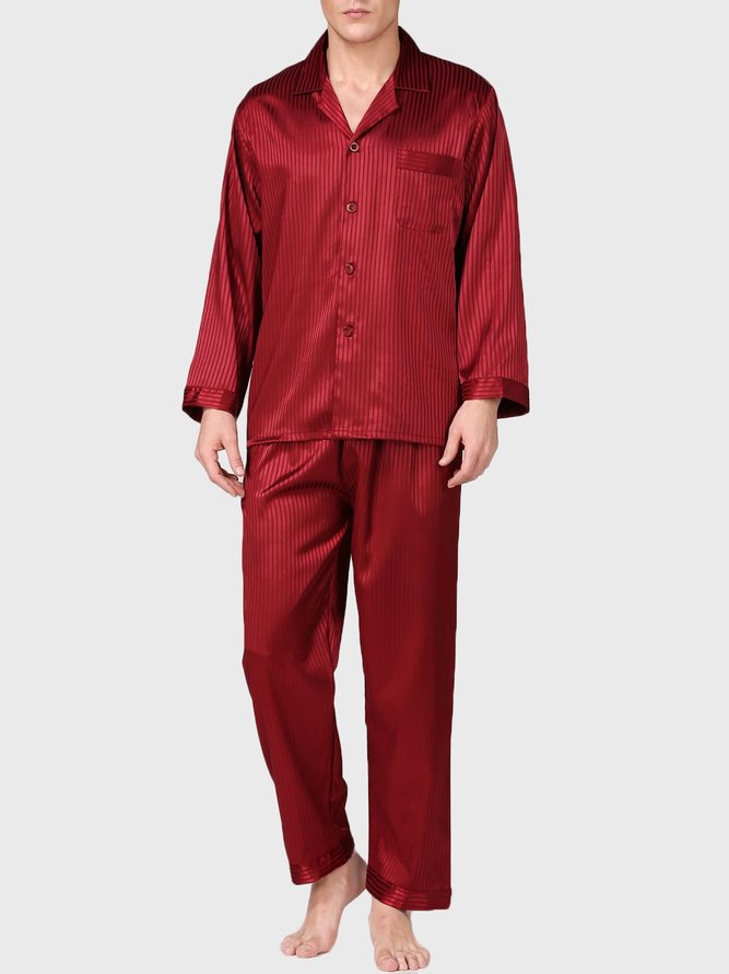 Men's Striped Export Silk Pajamas | noracora