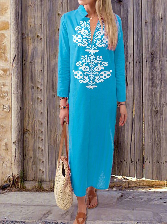 Women Casual Cotton Dress Shift Holiday Maxi Dresses | Linen Maxi ...