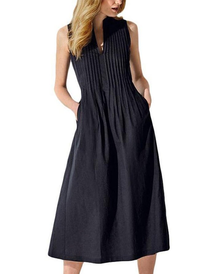 Plain A-Line Casual Dresses | noracora