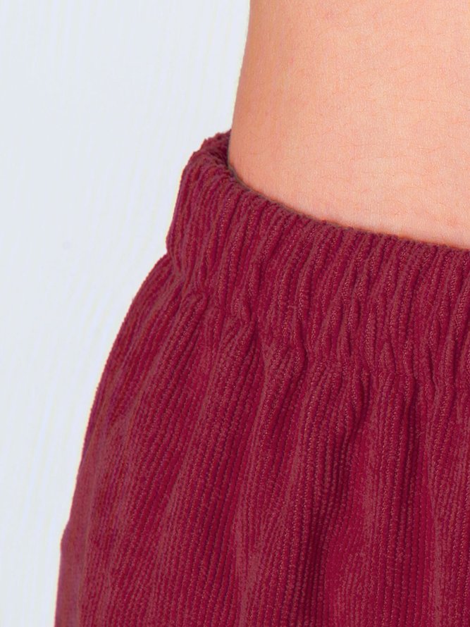 summer pockets striped casual capri pants