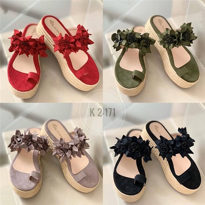 flower slip on platform sandals