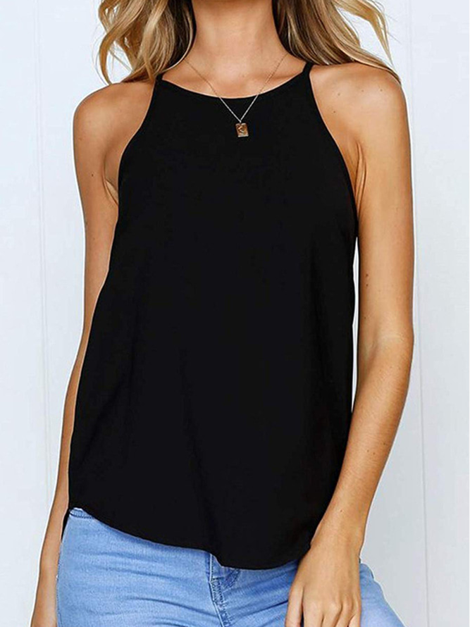 Sleeveless Casual Solid Tank | noracora