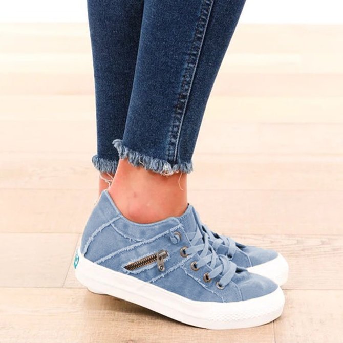 Women Comfy Hipster Smoked Canvas Sneakers | noracora