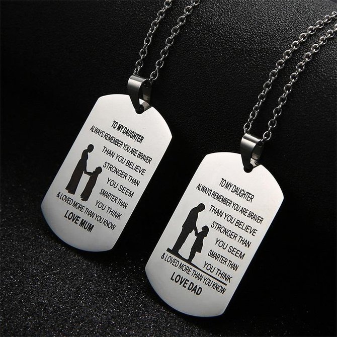 From Mom to Son Stainless Steel Dog Tag Necklace noracora