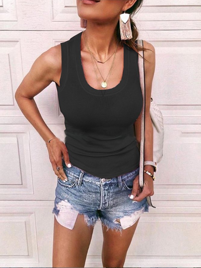 European And American Summer Casual Sexy Sleeveless Skinny Top Noracora