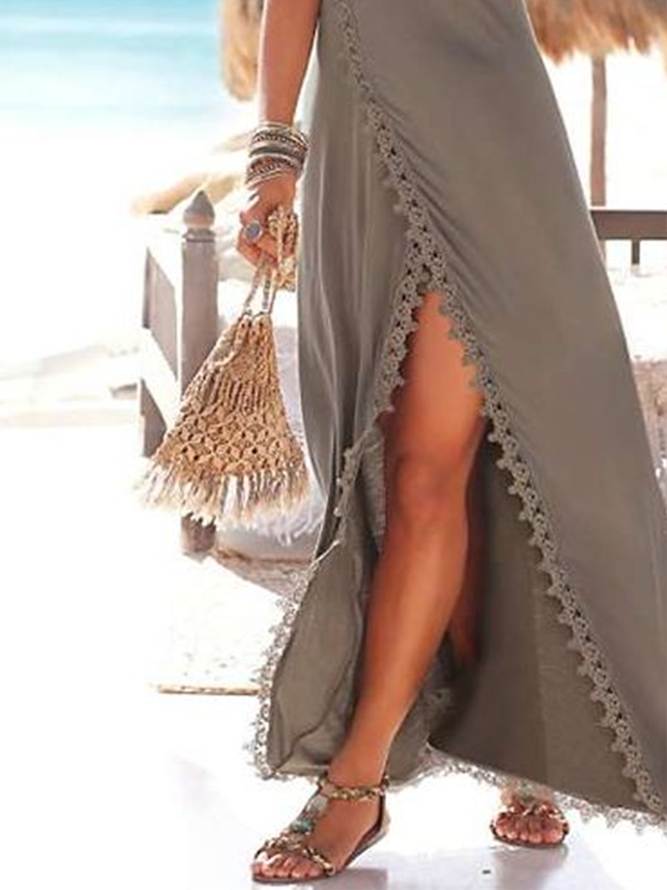 Strapless Sleeveless  Plain Knitting Dress