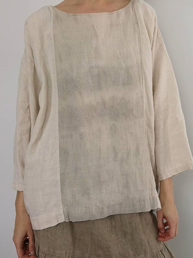 Apricot Casual Linen Shirts & Tops noracora