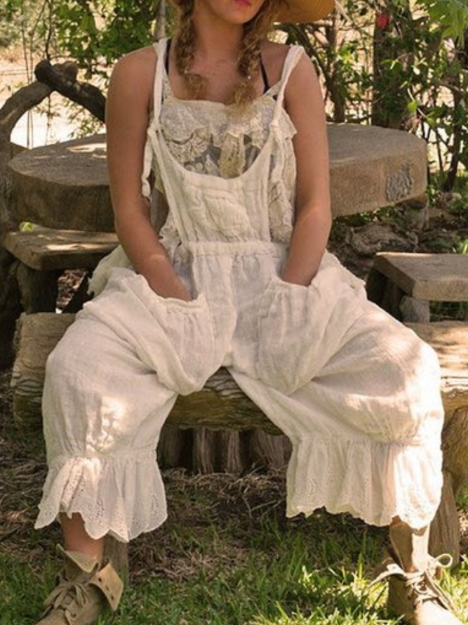White Cotton Vintage Jumpsuit & Romper noracora