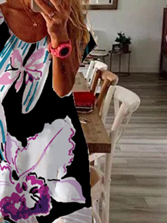 Hem open ladies ladies dress butterfly print dress noracora