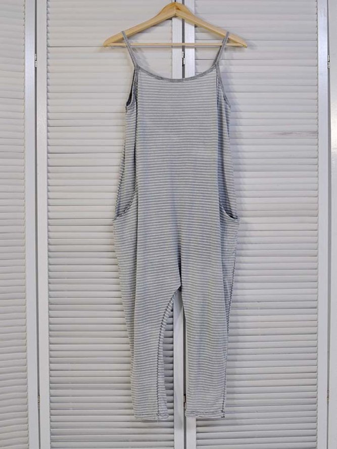 Casual Sleeveless Round Neck Plus Size Jumpsuits