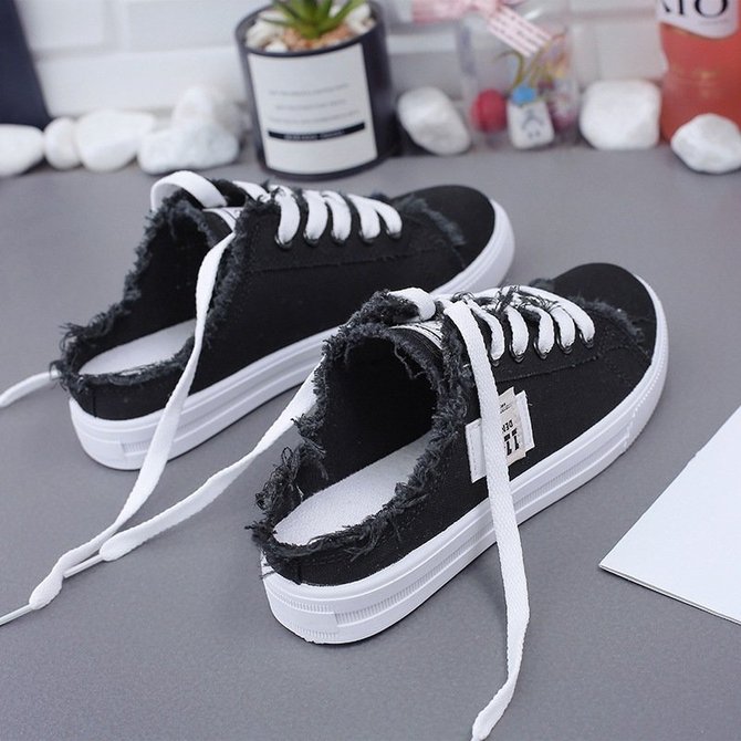 Canvas Lace-Up Daily Summer Sneakers | Shoes | Noracora Sandals Flat ...