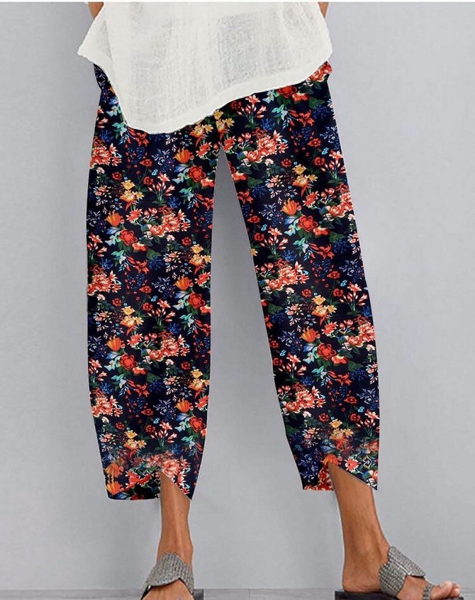 Floral Casual Pants | noracora