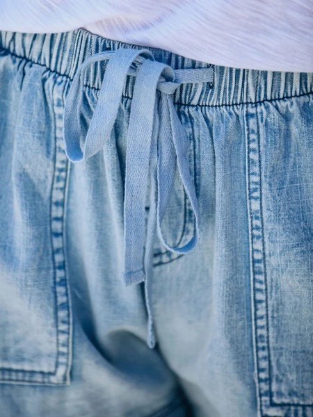 Denim Pockets Casual Shorts
