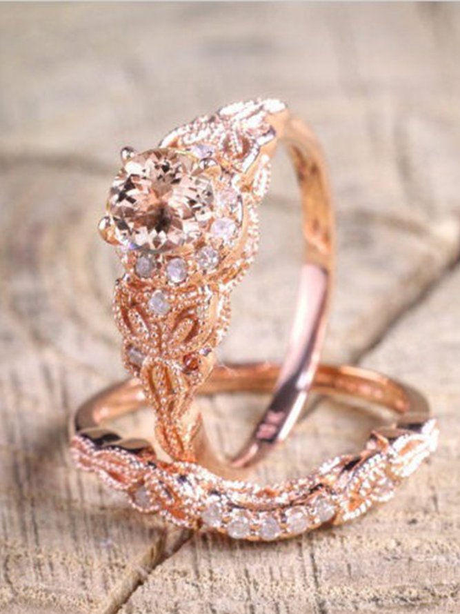 Rose Gold Alloy Vintage Ring noracora