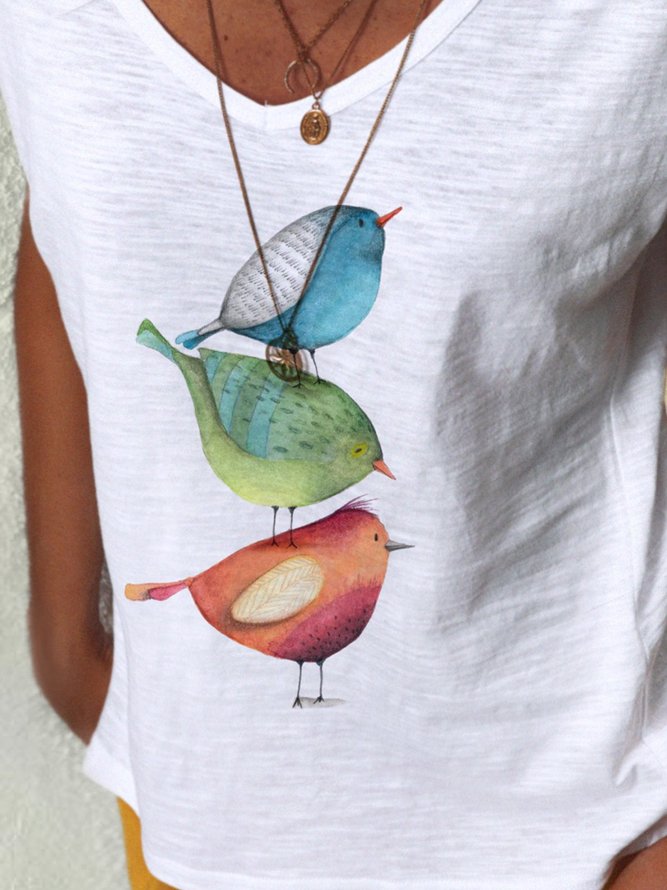 Animal print sleeveless T-shirt