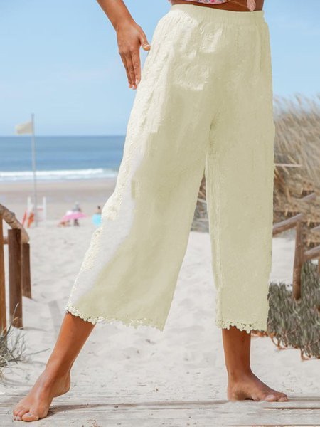 women's plus size linen capri pants