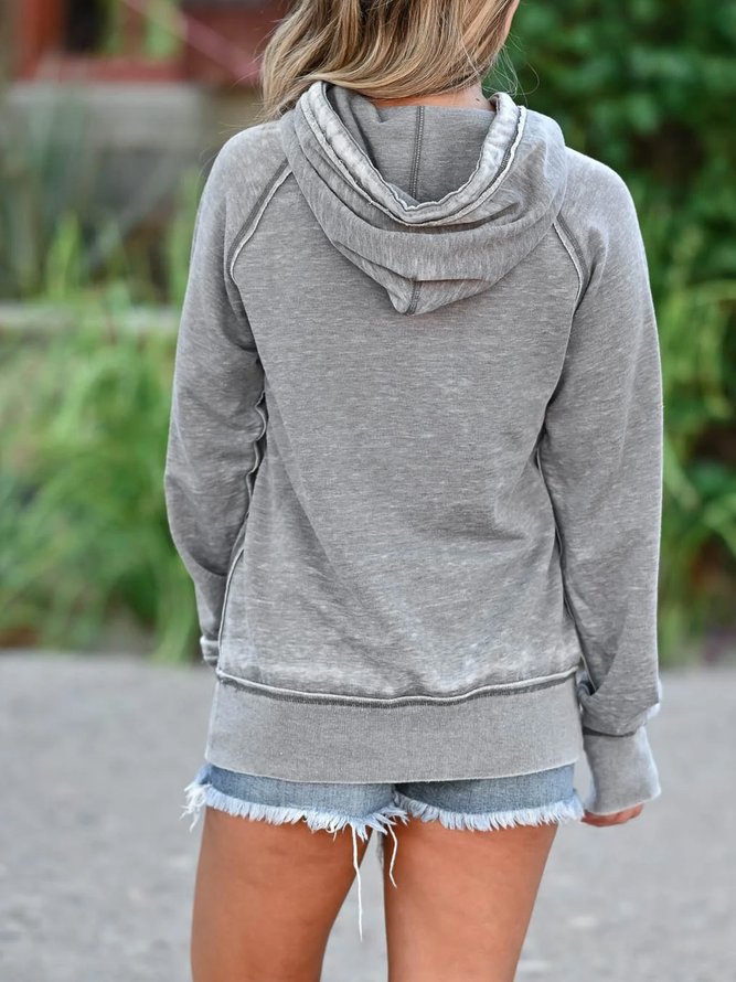 Cotton-Blend Casual Printed Sweatshirts