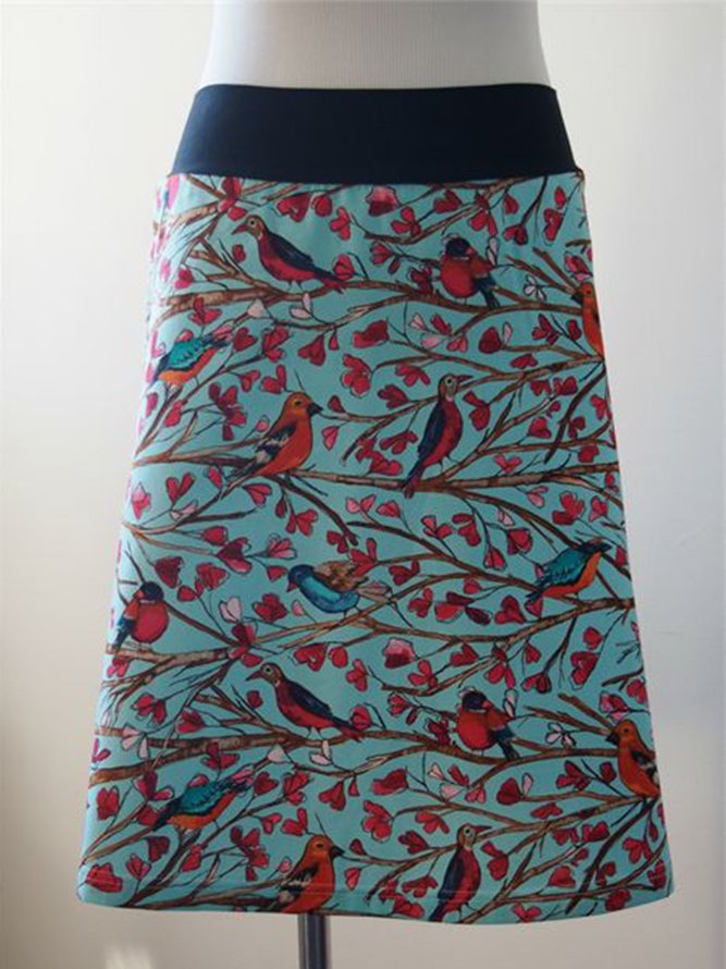 Lake Blue Casual Animal CottonBlend Skirt noracora
