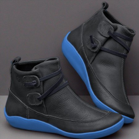 braided strap flat heel all season boots