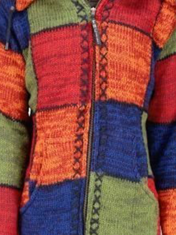 Acrylic Casual Long Sleeve Fleece Coat