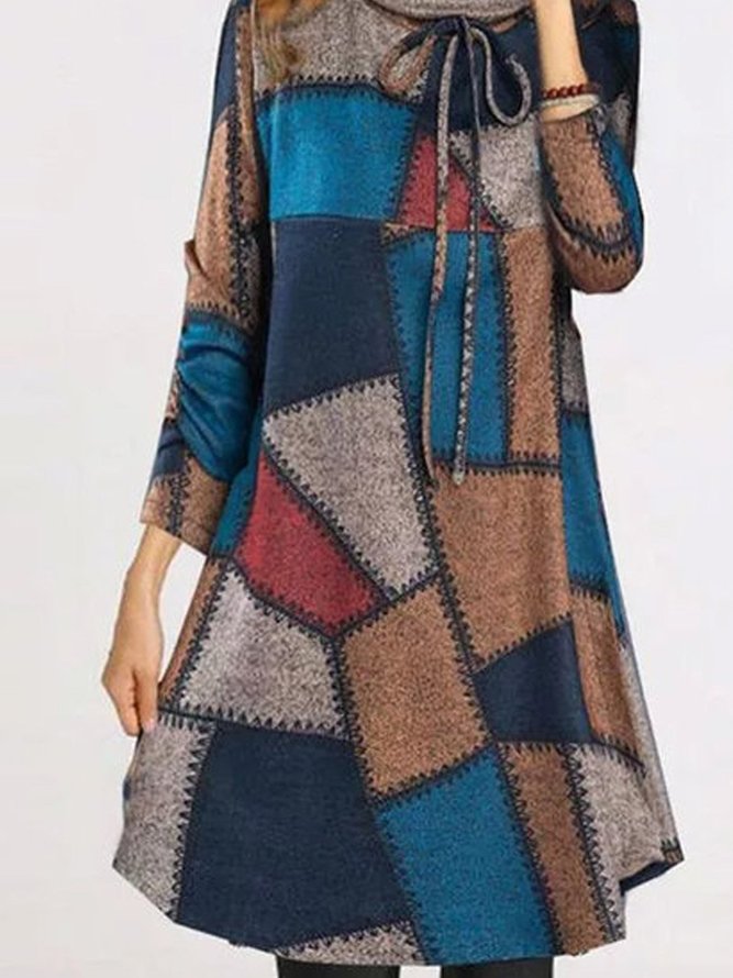 Long Sleeve Vintage Knitting Dress