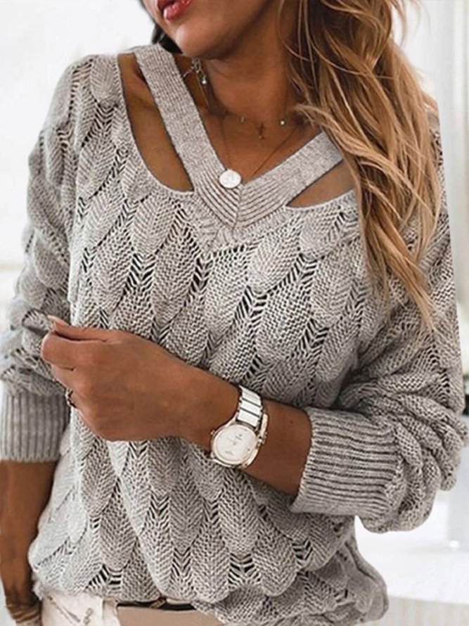 Casual Solid Sweater | noracora