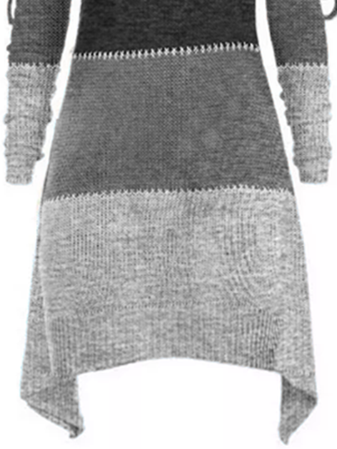 Long Sleeve Jersey Cowl Neck Knitting Dress