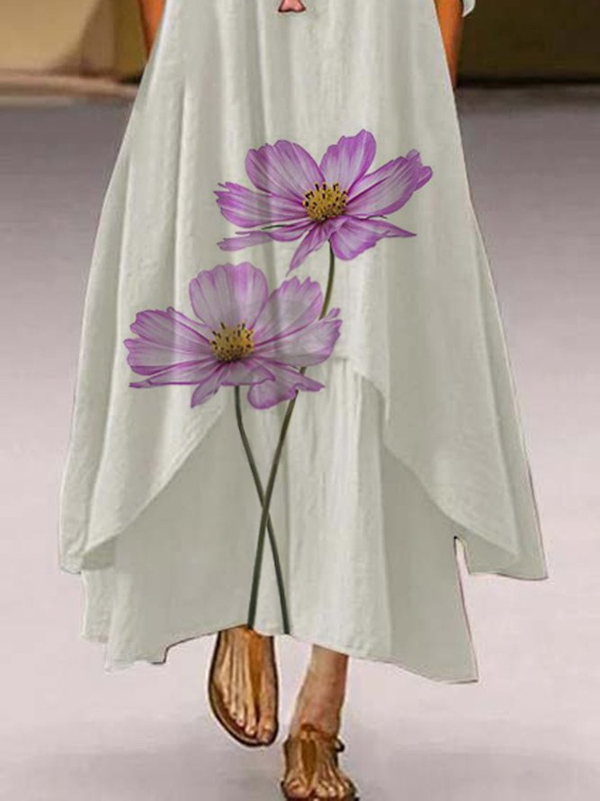 Long Sleeve Casual Asymmetric Maxi Dresses