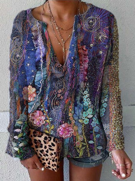 Floral Casual Shift Tops