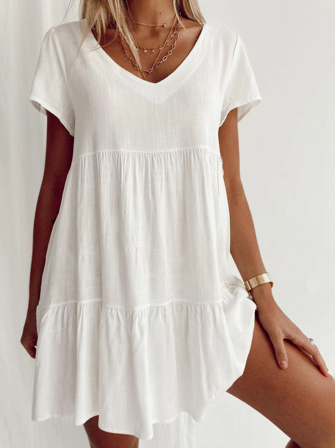 Neck Casual Short Sleeve Dres...