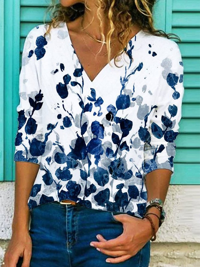 Sleeve Casual Floral Shirts &...