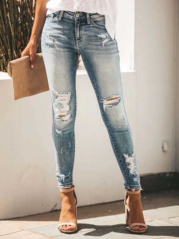 Solid Casual Denim Jeans