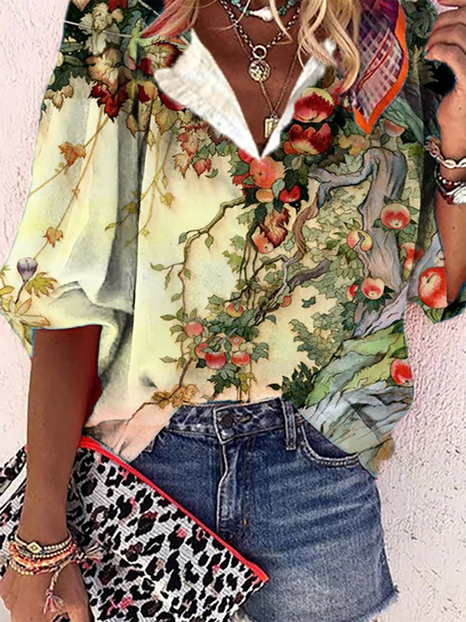Plus size Floral Boho Printed Tops