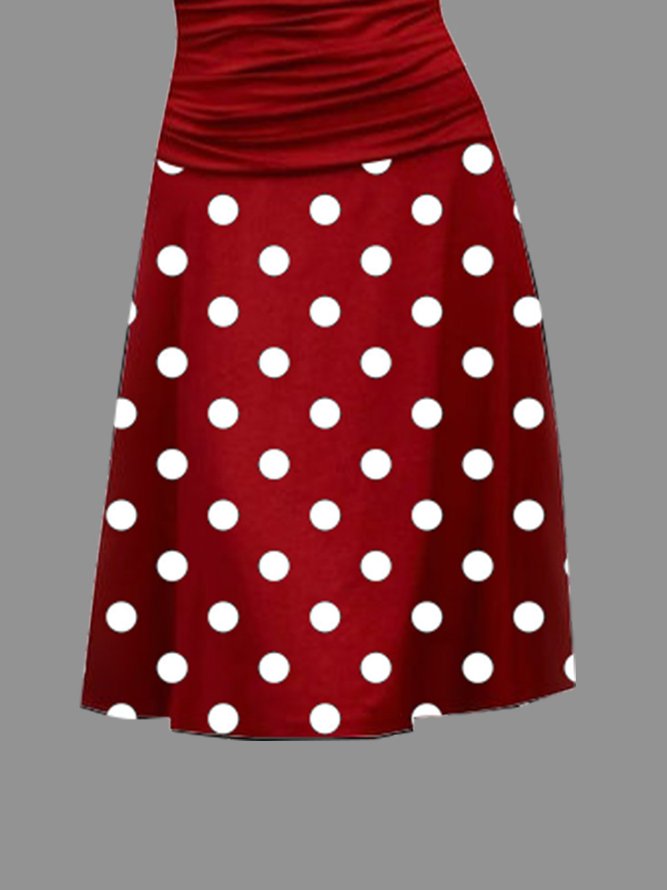 Short Sleeve Casual Printed Knitting Dress