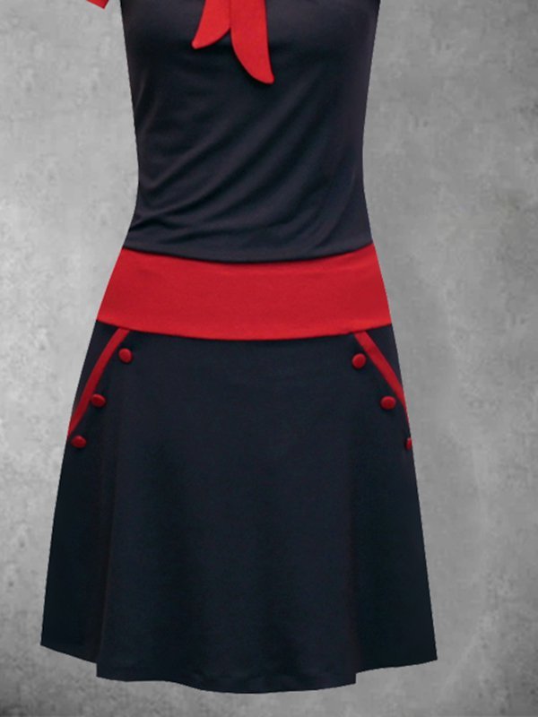 Casual Cotton-Blend Short Sleeve Knitting Dress