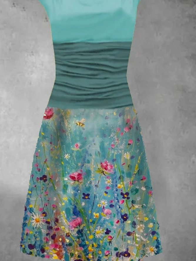 Cotton Floral Knitting Dress