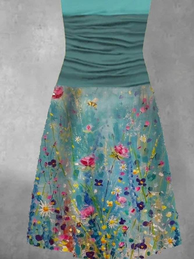 Cotton Floral Knitting Dress