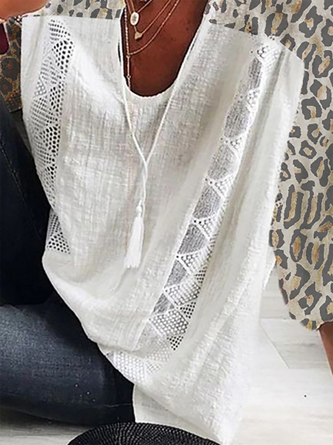 Plus size Casual Leopard Printed Tops