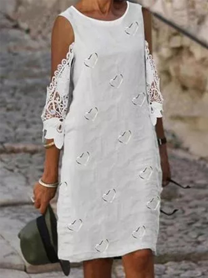 Half Sleeve Resort Weaving Dress noracora