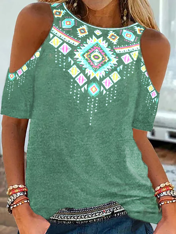 Sleeve Geometric Hippie Shirt...