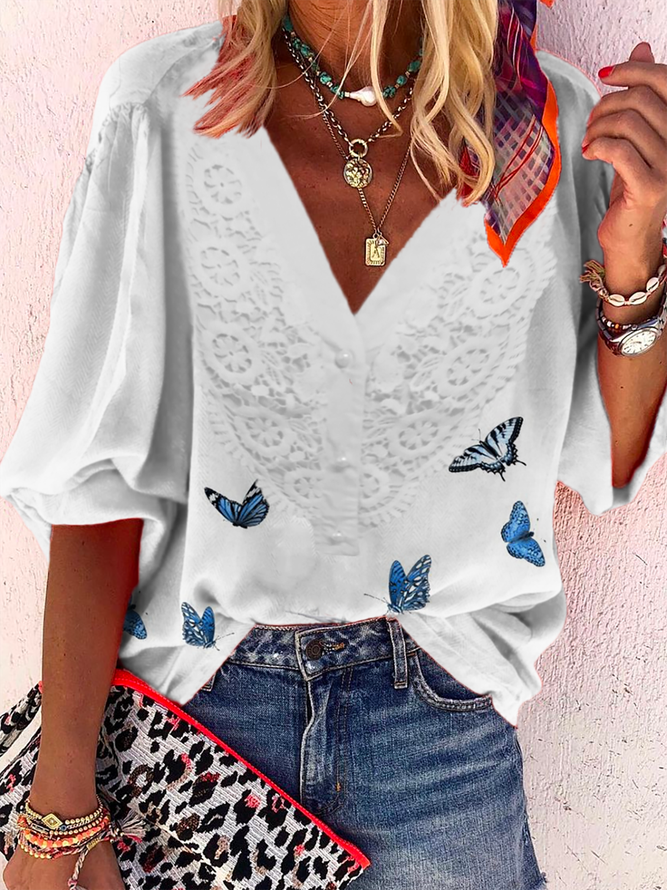 Butterfly Printed Shirts & To...