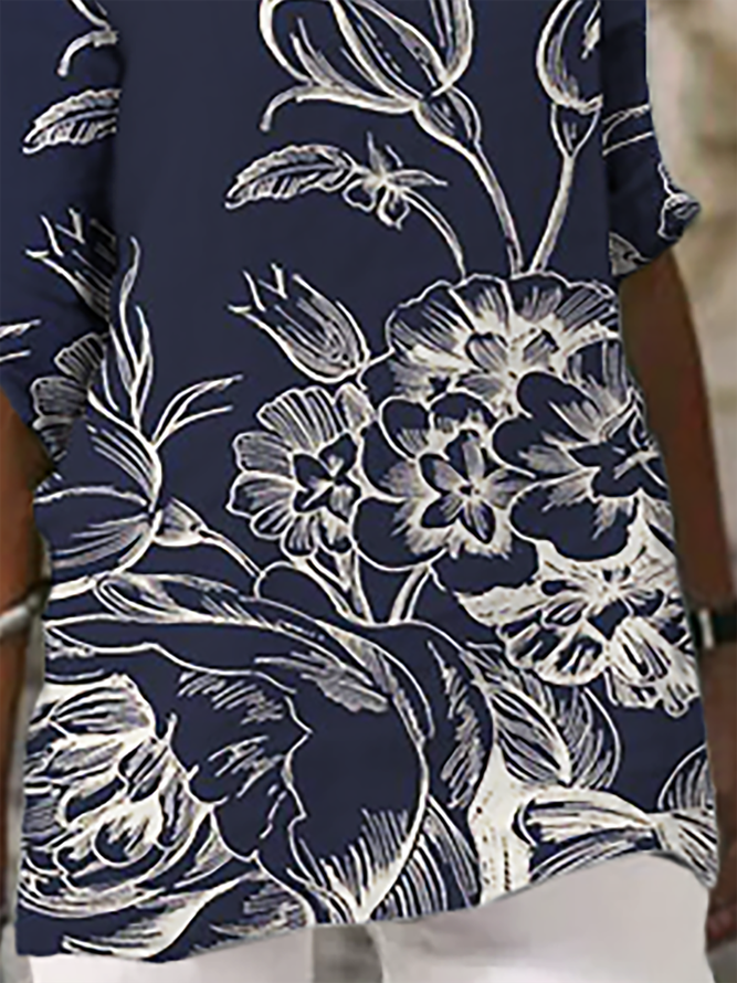 Plus size Floral Printed Casual Tops