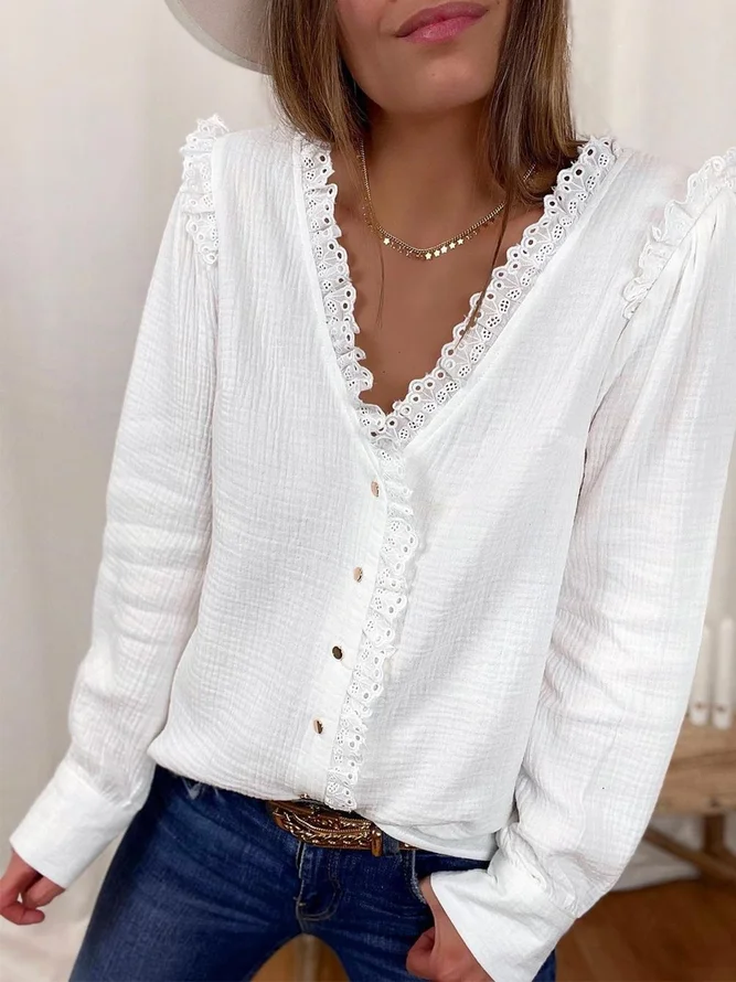 Guipure Lace Casual Shirts & ...