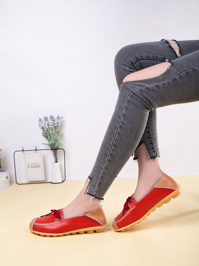 Retro Casual Simple Lace-up Flat Shoes