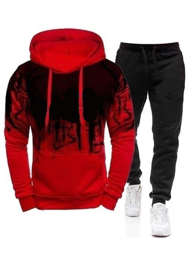 Casual Hooded & Sweat[pants Two Piece Sets