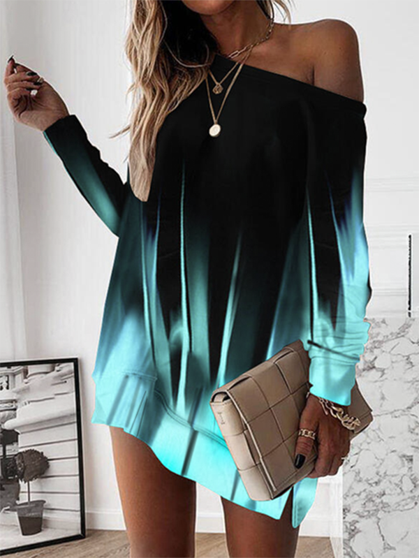     Long-sleeved Casual Dress...