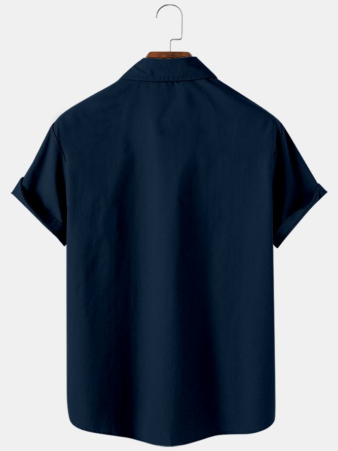 Short Sleeve Cotton Shirt Collar Shirts & Tops
