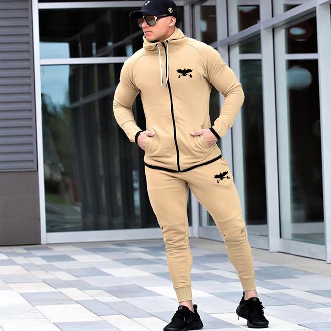 Men's Animal Pattern Sports And Leisure Two-piece Suit