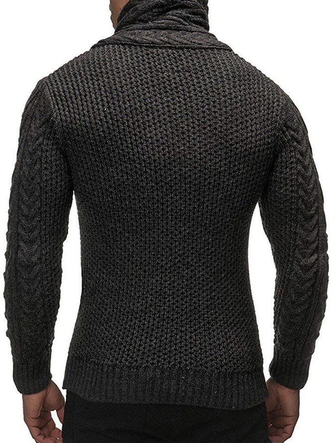 Cowl Neck Long Sleeve Wool-Mix Fabric Sweater