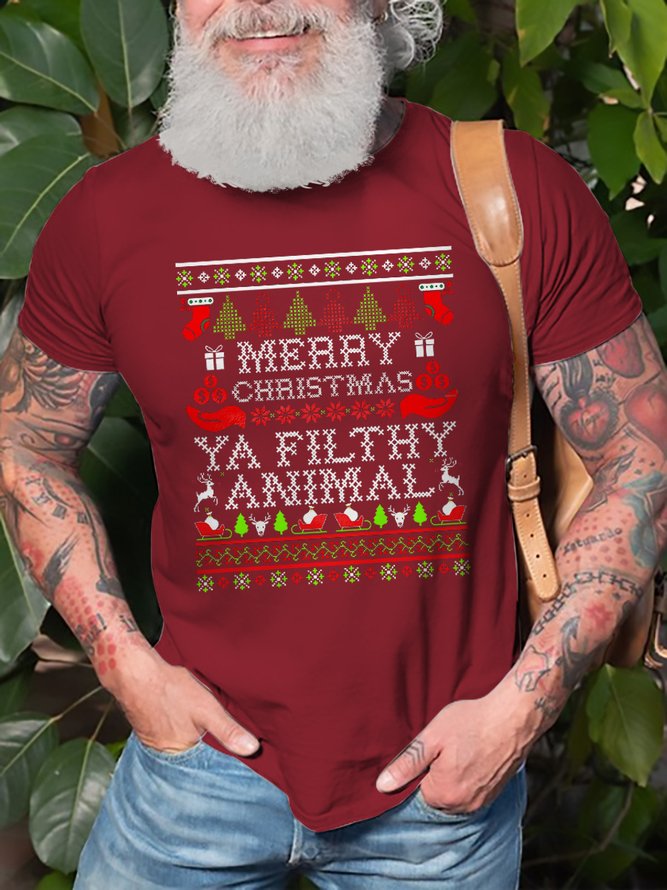 Christmas Graphic Short Sleeve Casual T-Shirt